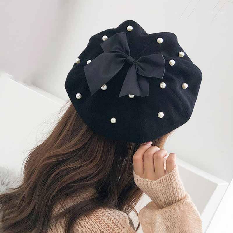 Berets Women Autumn Winter Fashion Woolen Pearls Korean Sweet Style Bow Pumpkin Hat Female Vintage Camel Black Gray Solid Caps
Berets Women Autumn Winter Fashion Woolen Pearls Korean Sweet Style Bow Pumpkin Hat Female Vintage Camel Black Gray Solid Caps