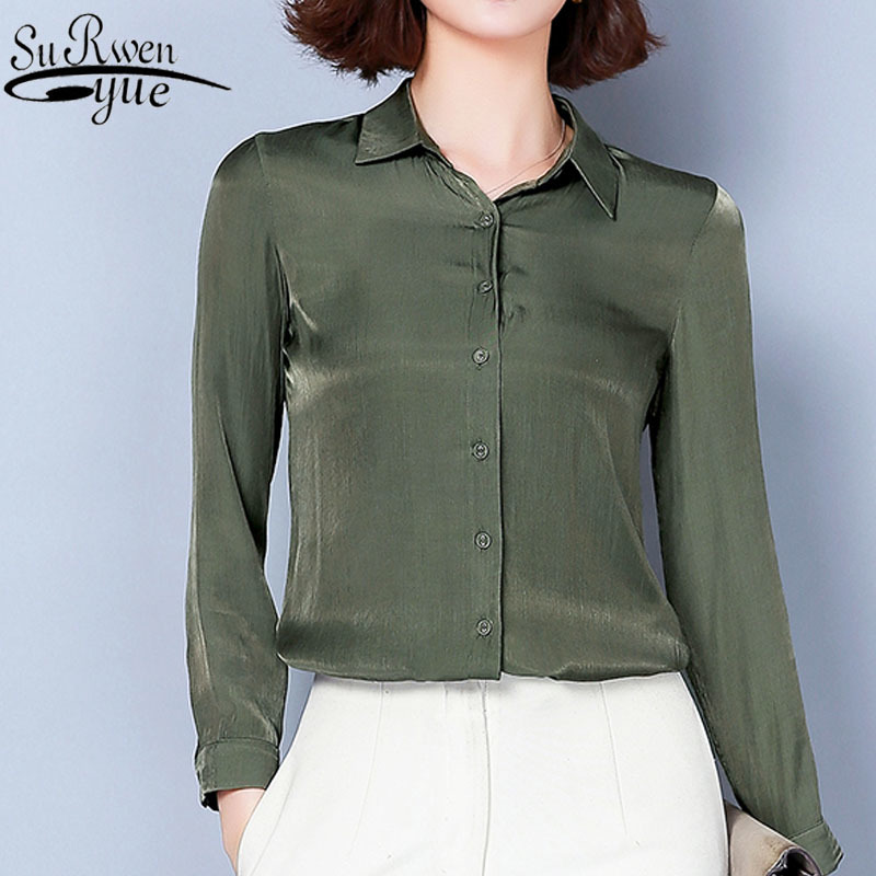 Womens tops and blouses black long sleeve top solid white tops korean fashion women clothes blusas shirts plus size 8104 50 210417