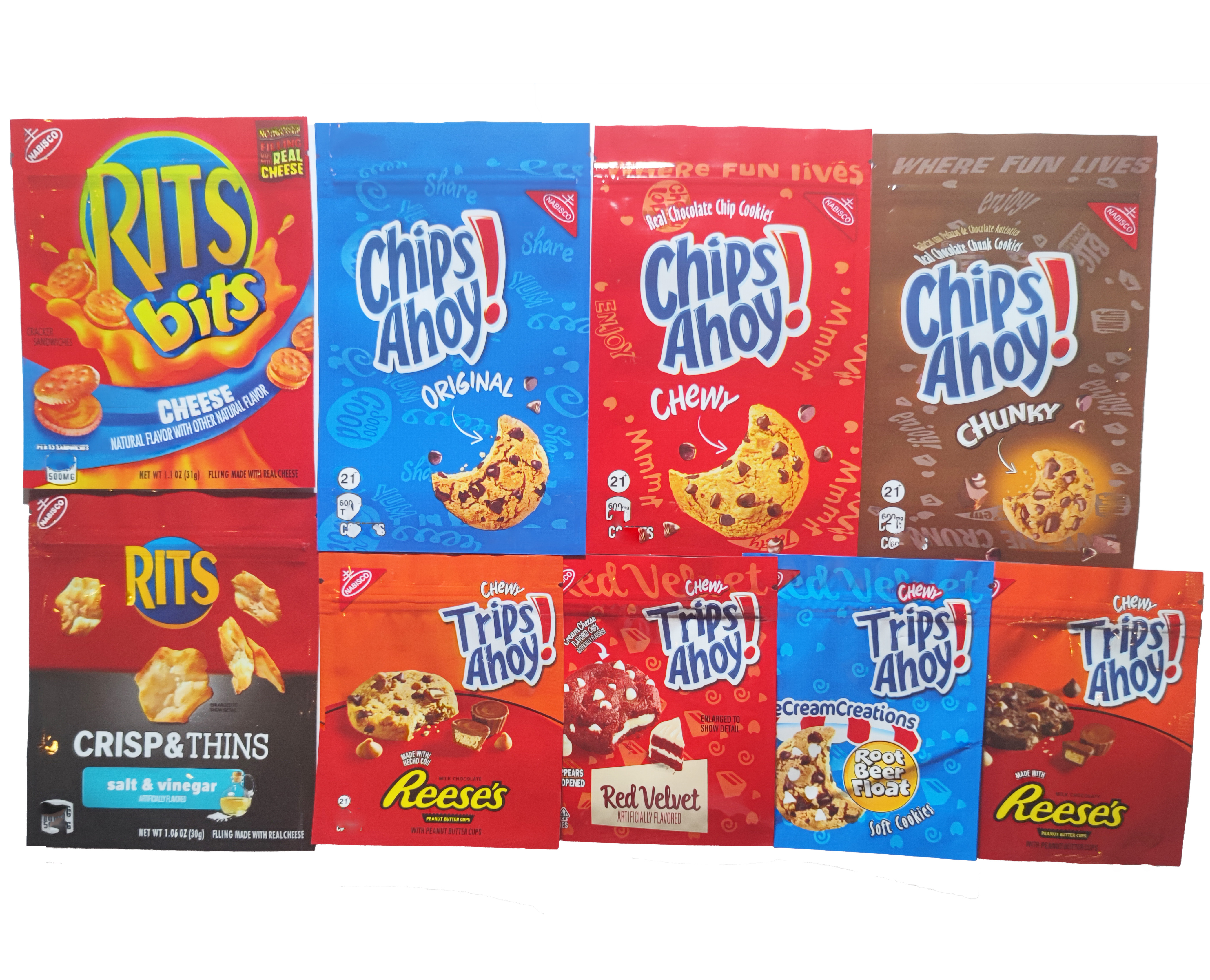 13 designs trips ahoy canna butter plastic packaging bags chips ahoy candy gummy chewy chunky original cookie chips edibles gummies chocolat
13 designs trips ahoy canna butter plastic packaging bags chips ahoy candy gummy chewy chunky original cookie chips edibles gummies chocolat