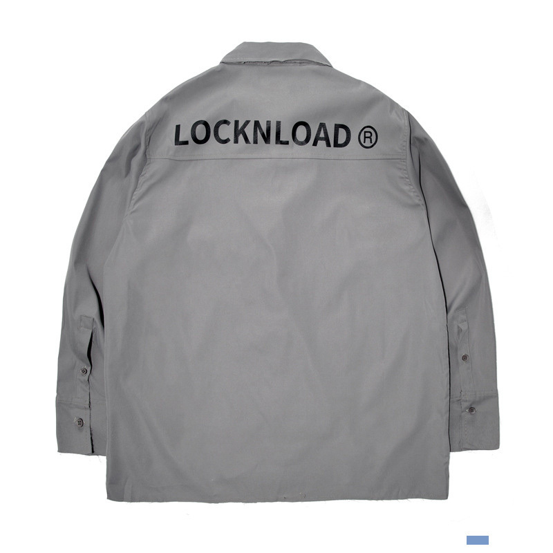 IEFB Handsome Grey Bottomed Shirt Workwear Spring Men's Wear Patched Shirt Mans Fashion Loose Tops Causal Cloth 9Y5500 210524