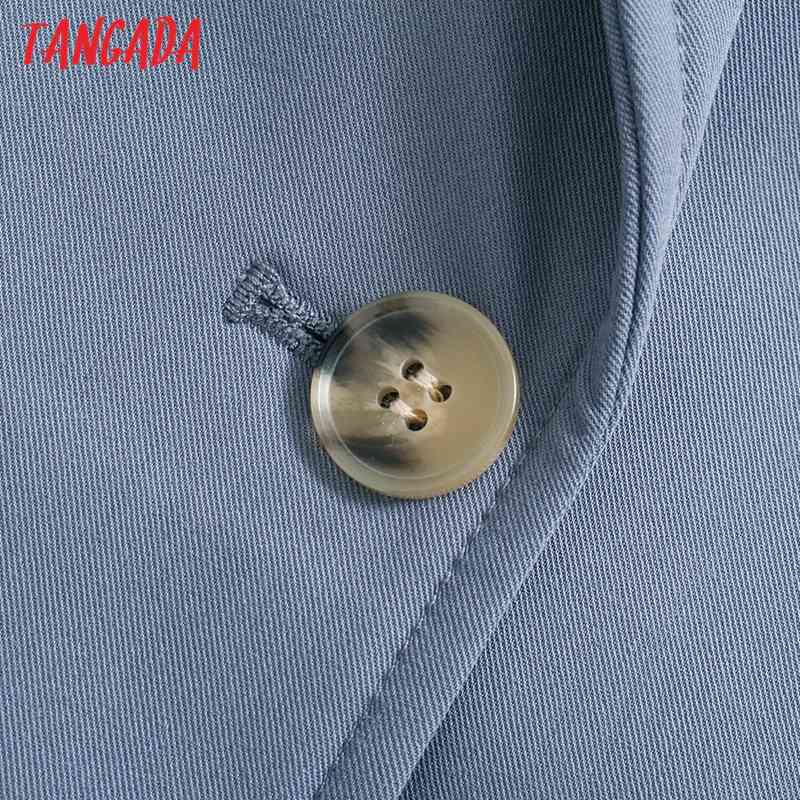 Women Solid Crop Blazer Coat Vintage Notched Collar Pocket Fashion Female Casual Chic Tops BE417 210416