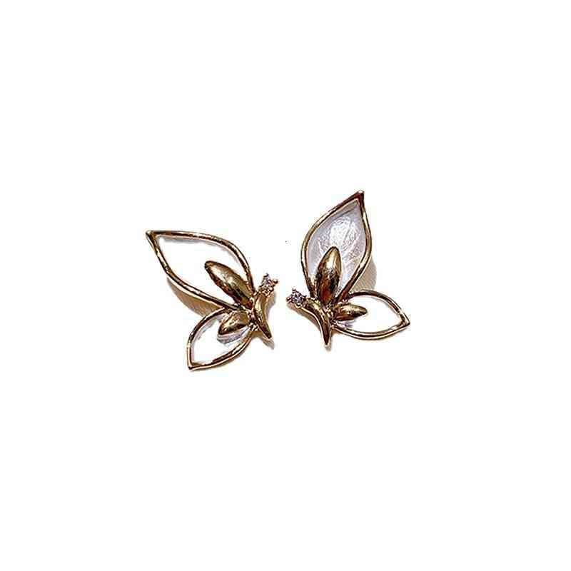 Charms Ear Stud Clip Rings 925 Silver Needle Fashion Small Butterfly Super Fairy Personality Simple Net Red High Sense Temperament Crystal Female