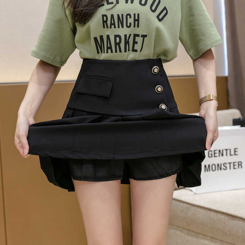 Korean Fashion Skirts High-waisted Woman Summer Patchwork Above Knee Mini Sexy Women Clothing White for Female 210604