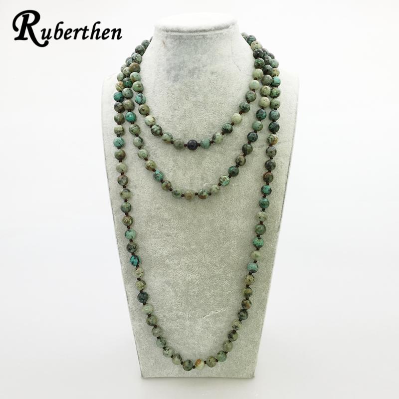Ruberthen On Sale Yoga Knotted Necklace Fashion Design 8 Mm African Tuquoise Boho Long For Woman Chains, Silver
Ruberthen On Sale Yoga Knotted Necklace Fashion Design 8 Mm African Tuquoise Boho Long For Woman Chains, Silver