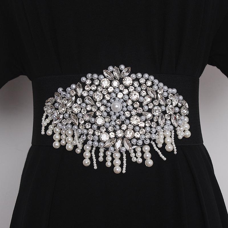 Belts Women's Runway Fashion Shiny Diamonds Heart Elastic Cummerbunds Female Dress Corsets Waistband Decoration Wide Belt TB1902, Black
Belts Women's Runway Fashion Shiny Diamonds Heart Elastic Cummerbunds Female Dress Corsets Waistband Decoration Wide Belt TB1902, Black