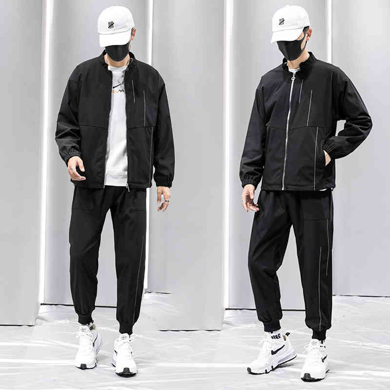 Tracksuits Hip Hop Tracksuit Mens Clothing Set 2 PC Sweat Suit Men Streetwear Jacket and Sweatpants Male Casual Jogger Sets