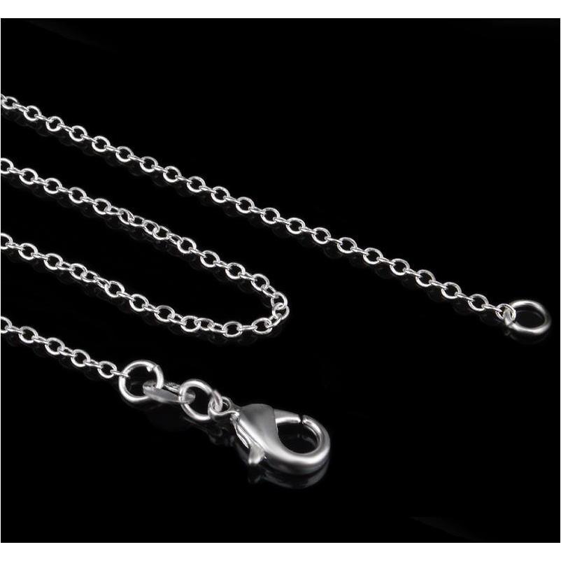 925 Sterling Silver Plated Link Rolo Chain Necklace With Lobster Clasps 16 18 20 22 24 Inch for Women Rope Chain Necklaces DIY Making Jewlery Factory 