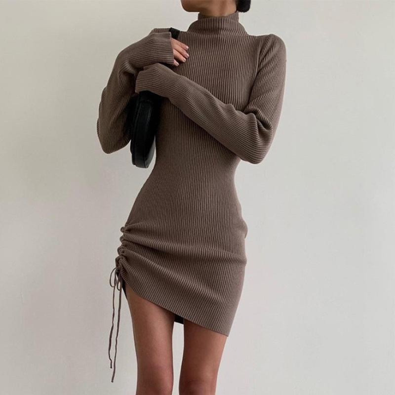 Casual Dresses Chic Ruched Ribbed Dress For Women Long Sleeve Drawstring Lace Up Party Sexy Bodycon Vestido De Mujer 122655WLA, Black;gray
Casual Dresses Chic Ruched Ribbed Dress For Women Long Sleeve Drawstring Lace Up Party Sexy Bodycon Vestido De Mujer 122655WLA, Black;gray