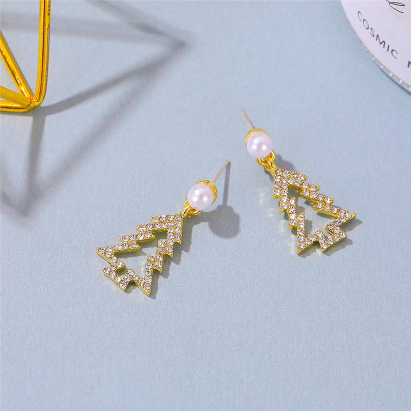 christmas tree diamond stud earrings women hollow out pine pearl ear drop female anniversary party gift gold dangle earring jewelry accessor, Golden;silver
christmas tree diamond stud earrings women hollow out pine pearl ear drop female anniversary party gift gold dangle earring jewelry accessor, Golden;silver