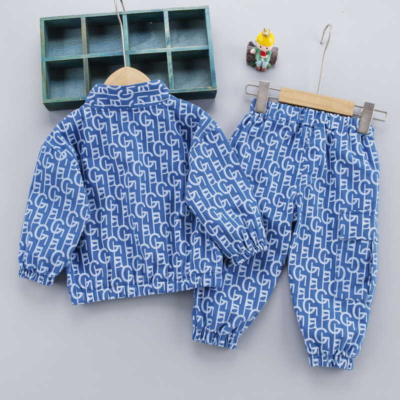0-5 years Spring Boy Clothing set Casual Fashion Cartoon letter T-shirt+ Pant Kid Children baby toddler boy clothing 210615