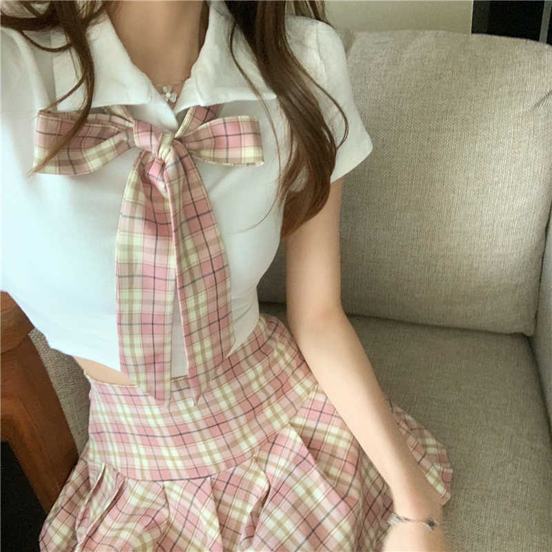 WOMENGAGA Sweet JK Sexy Student Plaid Skirt Suit Women's Spring Summer Tops Pleated Skirts T Shirt Two Piece Set W9 210603
WOMENGAGA Sweet JK Sexy Student Plaid Skirt Suit Women's Spring Summer Tops Pleated Skirts T Shirt Two Piece Set W9 210603