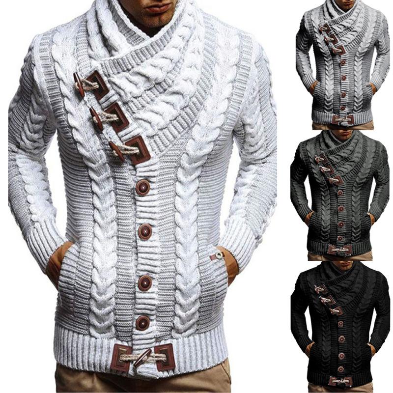 Men's Sweaters Knitted Sweater Cardigan Turtleneck Horn Buckle Leather Button Fashion Casual Autumn Winter Male Tracksuit Plus Size, White;black
Men's Sweaters Knitted Sweater Cardigan Turtleneck Horn Buckle Leather Button Fashion Casual Autumn Winter Male Tracksuit Plus Size, White;black
