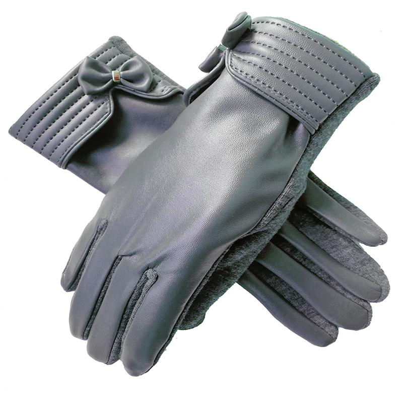 Five Fingers Gloves Women's Warm Bows Patchwork PU Leather Velvet Sewing Thread Elegant Touch Screen Winter
Five Fingers Gloves Women's Warm Bows Patchwork PU Leather Velvet Sewing Thread Elegant Touch Screen Winter