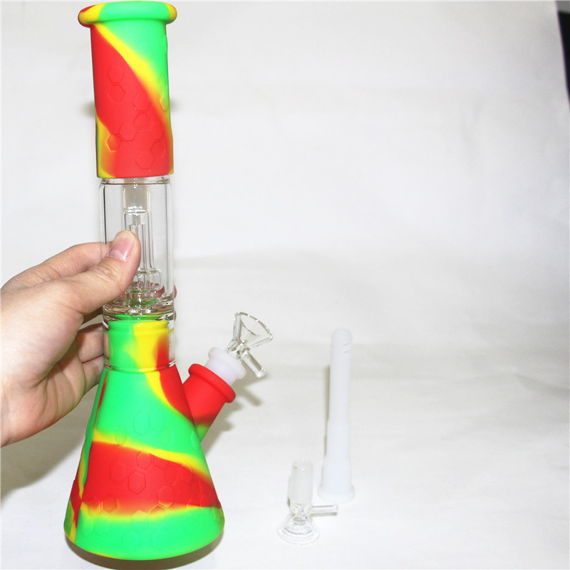hookahs Silicone Bongs hand pipe smoking water pipes beaker Dab Rigs Percolators Perc Removable 11.42 inch Straight With Glass Bowl
hookahs Silicone Bongs hand pipe smoking water pipes beaker Dab Rigs Percolators Perc Removable 11.42 inch Straight With Glass Bowl