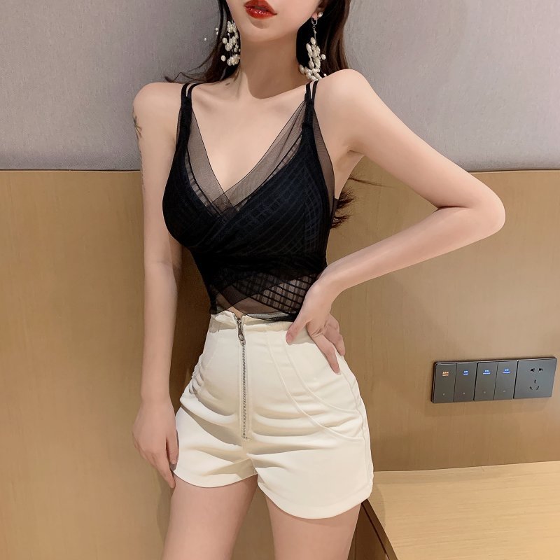 Camis For Women Camisole Sexy Female Crop Tops Lace Backless Tank Top Woman Cute Vest Elegant French Chic Clothes 210515