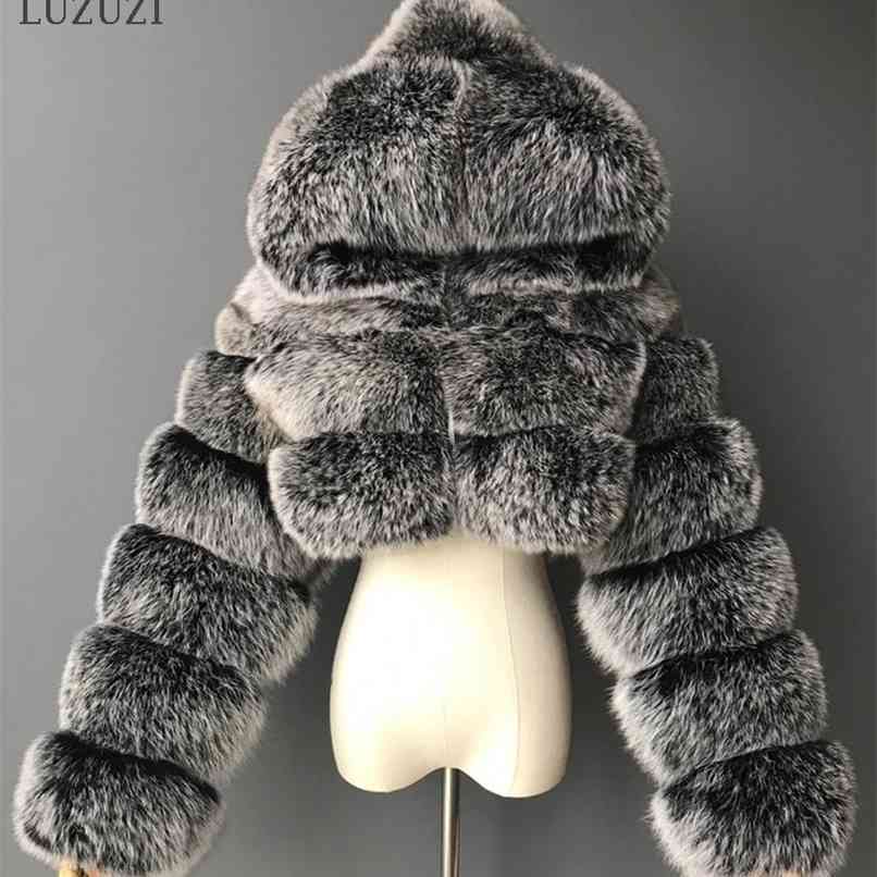 LUZUZI Winter Furry Cropped Faux Fur Coats Women Fluffy Top Coat with Hooded Warm Fur Jacket Ladies manteau femme 210902, Sky blue
LUZUZI Winter Furry Cropped Faux Fur Coats Women Fluffy Top Coat with Hooded Warm Fur Jacket Ladies manteau femme 210902, Sky blue
