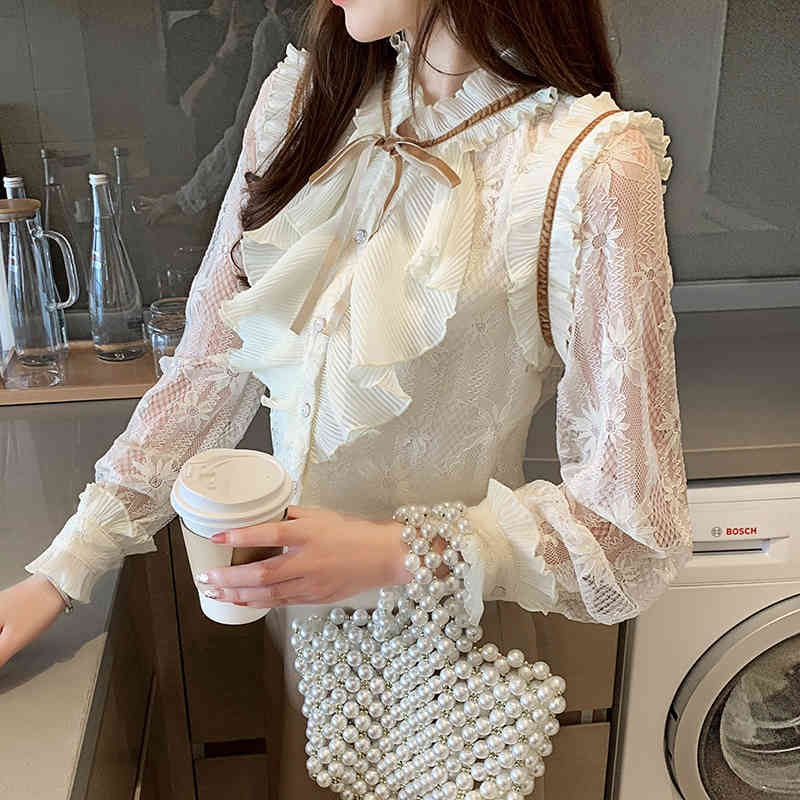blusas mujer de moda womens tops and blouses korean fashion clothing chiffon shirts dames lange mouwen 7090 50 210427