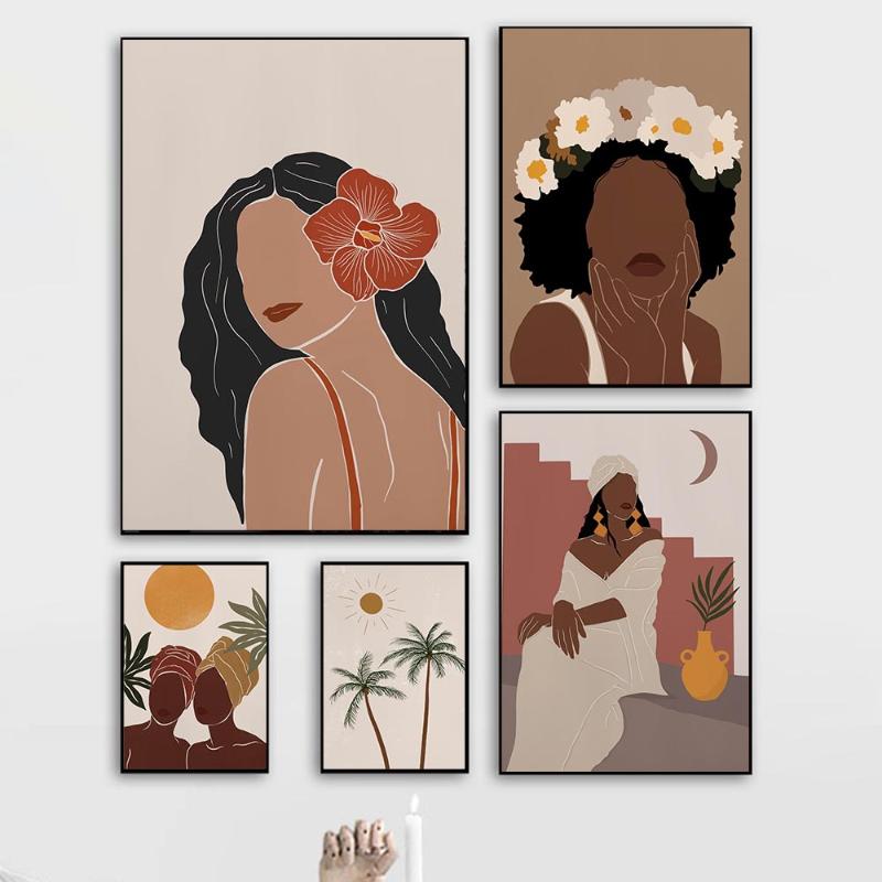 Paintings Boho Abstract Figure Nordic Posters And Prints Black Gallery Wall Art Canvas Painting Sun Woman Palm Flower Pictures Decor
Paintings Boho Abstract Figure Nordic Posters And Prints Black Gallery Wall Art Canvas Painting Sun Woman Palm Flower Pictures Decor