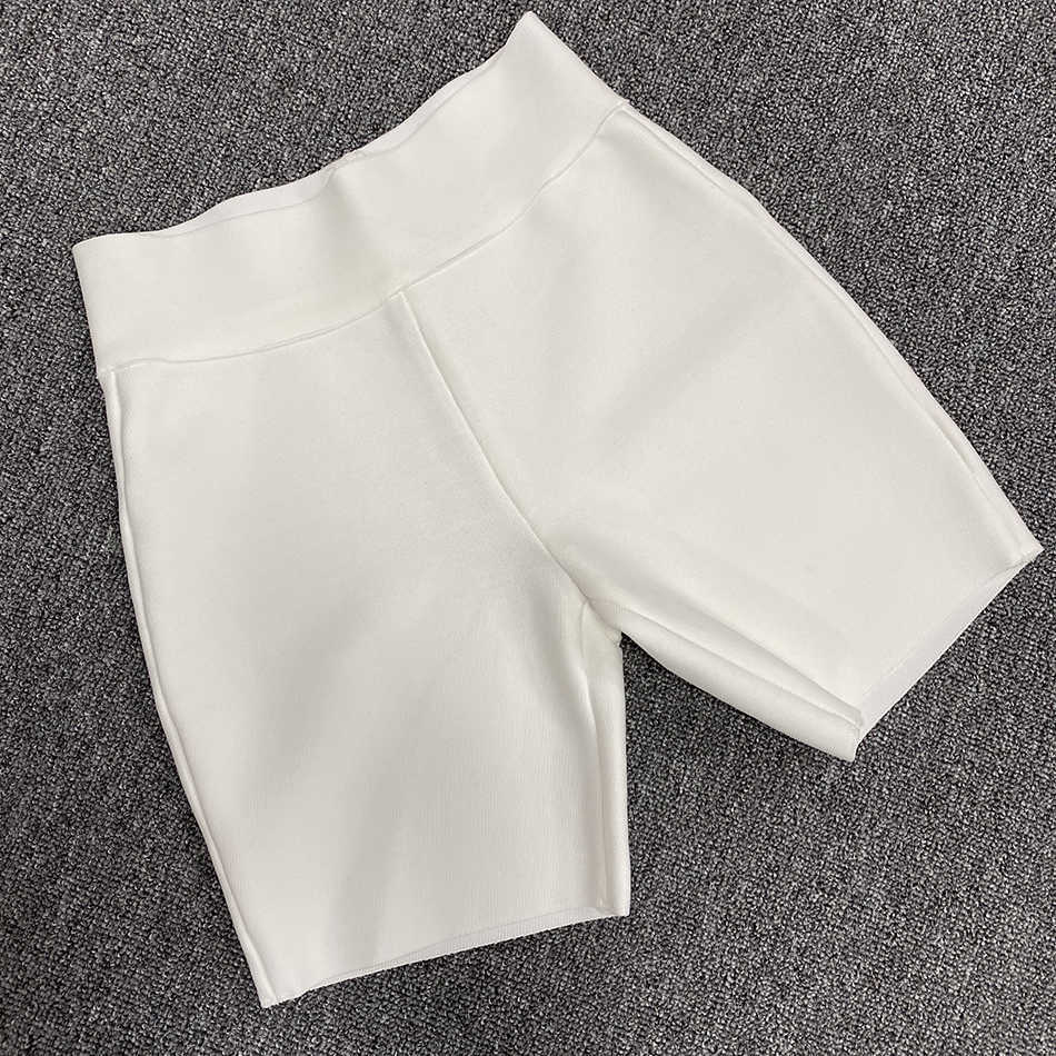 Top Quality Celebrity Grey Black White Elastic Rayon Bandage short Pants Fashion Bodycon Shorts Sports Shorts 210611