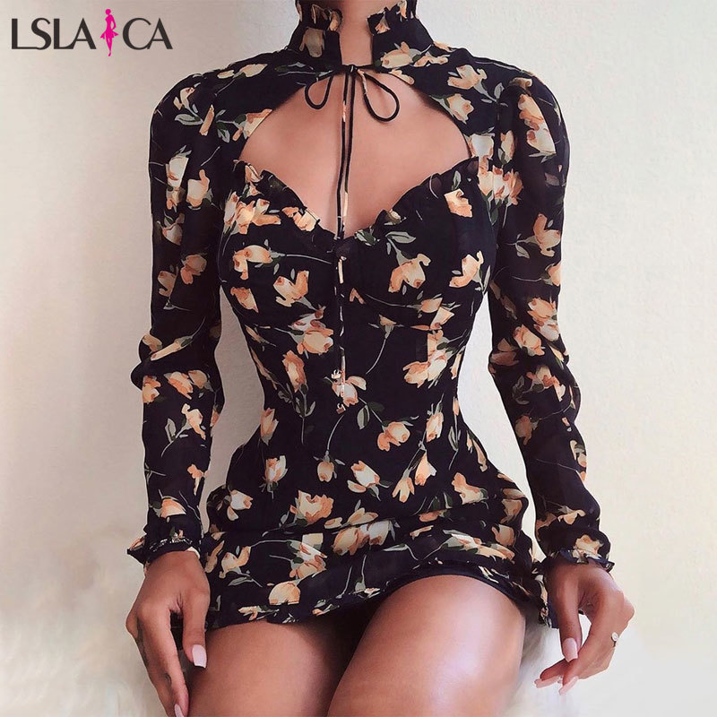 slim high collar printed wood ear decoration women' lace hollow long sleeve sexy autumn dress 210520, Multi
slim high collar printed wood ear decoration women' lace hollow long sleeve sexy autumn dress 210520, Multi