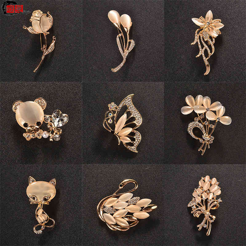 Brooch Cat's Eye Girl Personality Sweater Cheongsam Suit Atmospheric Fixed Clothes Coat Trinkets