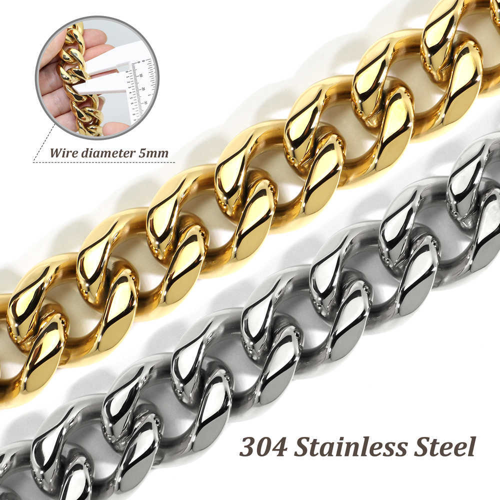 Leash necklace Bully Dog Gold sier leather medium large bite resistant stainless steel chain