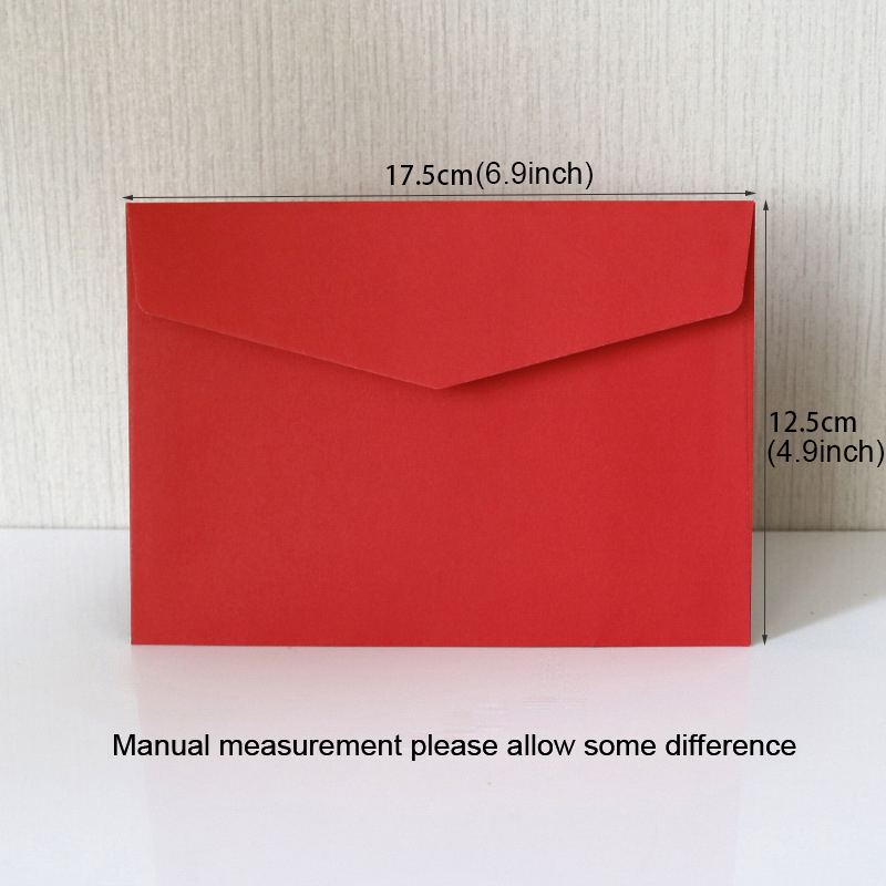 17.5x12.5CM/6.9*4.9INCH 50Pcs/Lot Solid Color Kraft Paper Products Greeting Card Postcard Thank-you Notes Envelope Simple Wedding Invitation Gift Enve