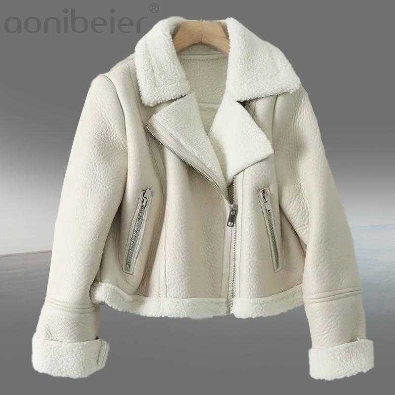 Winter Female Warm Jacket Women Lamb Parka Coat Faux Leather Fur Sheepskin Thick Outwear Lady Fashion 210604, Khaki
Winter Female Warm Jacket Women Lamb Parka Coat Faux Leather Fur Sheepskin Thick Outwear Lady Fashion 210604, Khaki