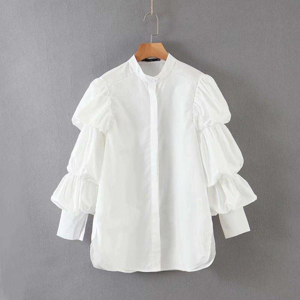 women stand collar pleated puff sleeve casual white Blouse shirts women business Femininas Blusas chic brand tops LS6423 210603, As pic ls6423xqb
women stand collar pleated puff sleeve casual white Blouse shirts women business Femininas Blusas chic brand tops LS6423 210603, As pic ls6423xqb