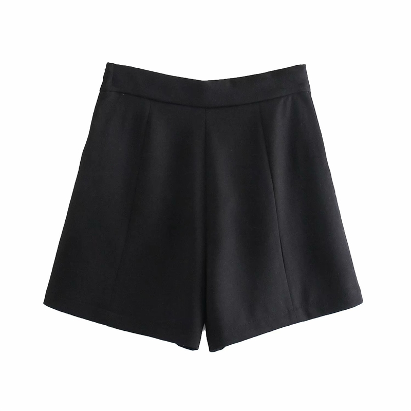 Elegant Women Zipper High Waist Shorts Fashion Ladies Double Breasted Female Chic Pocket Clothes 210527