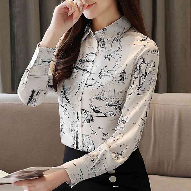 Fashion Woman Blouses Turn Down Collar Blouse Women Long Sleeve Print Chiffon Blouse Shirt Tops Women Clothes Blusas C977 210602, As picture
Fashion Woman Blouses Turn Down Collar Blouse Women Long Sleeve Print Chiffon Blouse Shirt Tops Women Clothes Blusas C977 210602, As picture