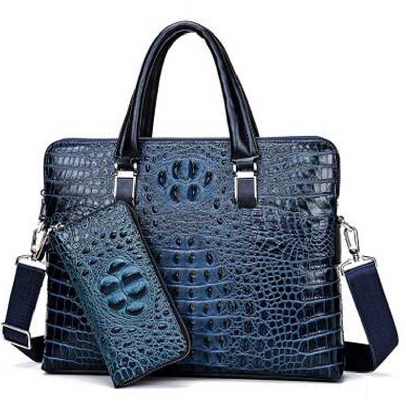 Men's luxury crocodile pattern briefcase 100% leather bag brand-name fashion notebook computer bag 13-inch handbag messenger bag, Black
Men's luxury crocodile pattern briefcase 100% leather bag brand-name fashion notebook computer bag 13-inch handbag messenger bag, Black