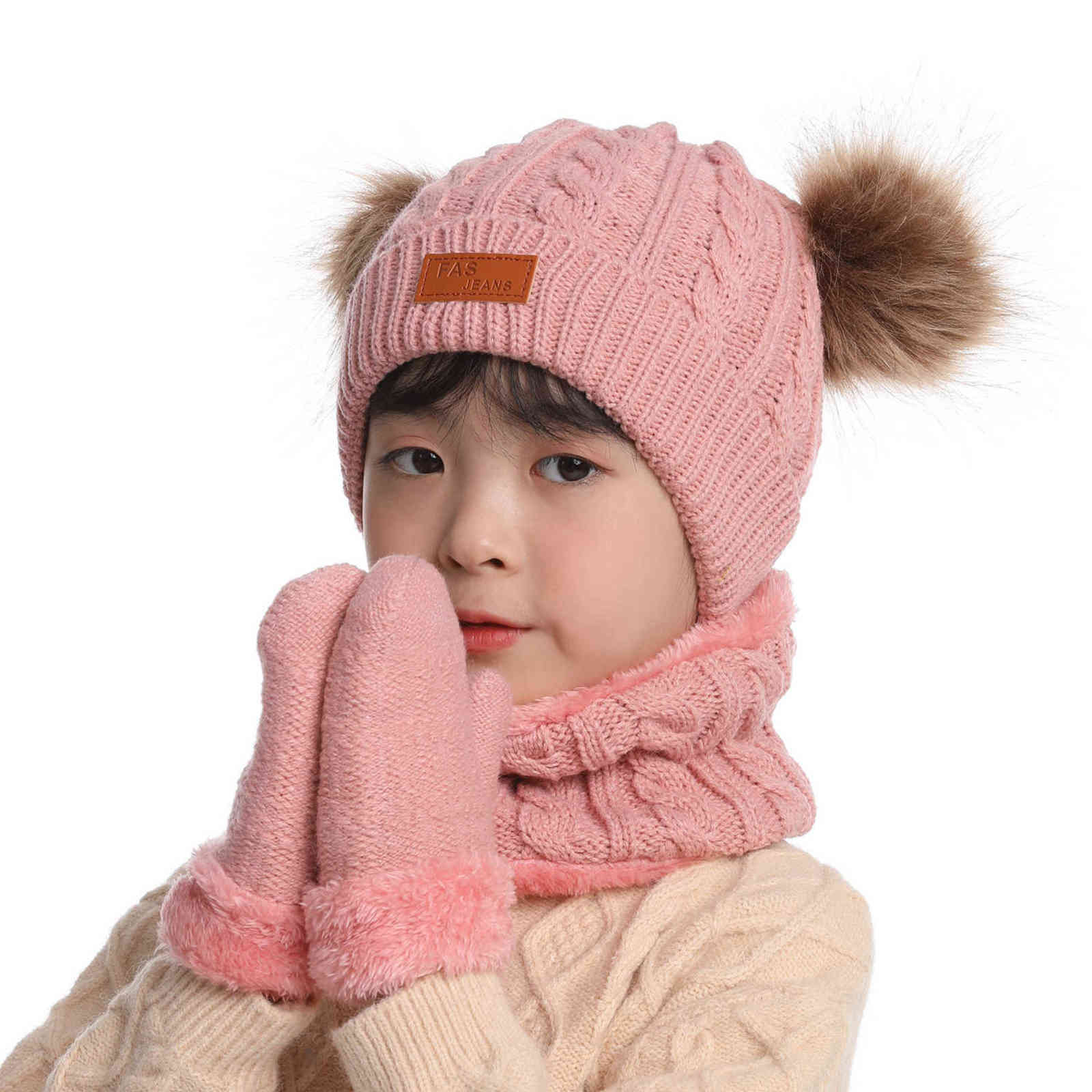 3pcs Kids Winter Knitted Hat Scarf Gloves Set with Warm Fleece Lined for Children Girls Boys of 1-3 Years
3pcs Kids Winter Knitted Hat Scarf Gloves Set with Warm Fleece Lined for Children Girls Boys of 1-3 Years