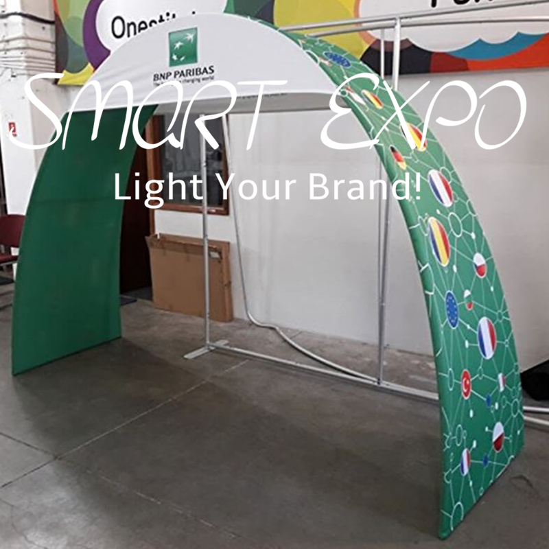 Exhibition Arch Entrance Trade Show Advertising Display Equipment with Tension Fabric Graphic and Portable Carry Bag