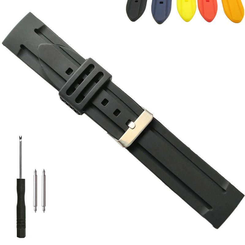 Watch Bands 24mm Silicone Rubber Band Soft Silicon Strap For Fashion Casual Sports Diver Watches Black Blue Red Orange
Watch Bands 24mm Silicone Rubber Band Soft Silicon Strap For Fashion Casual Sports Diver Watches Black Blue Red Orange