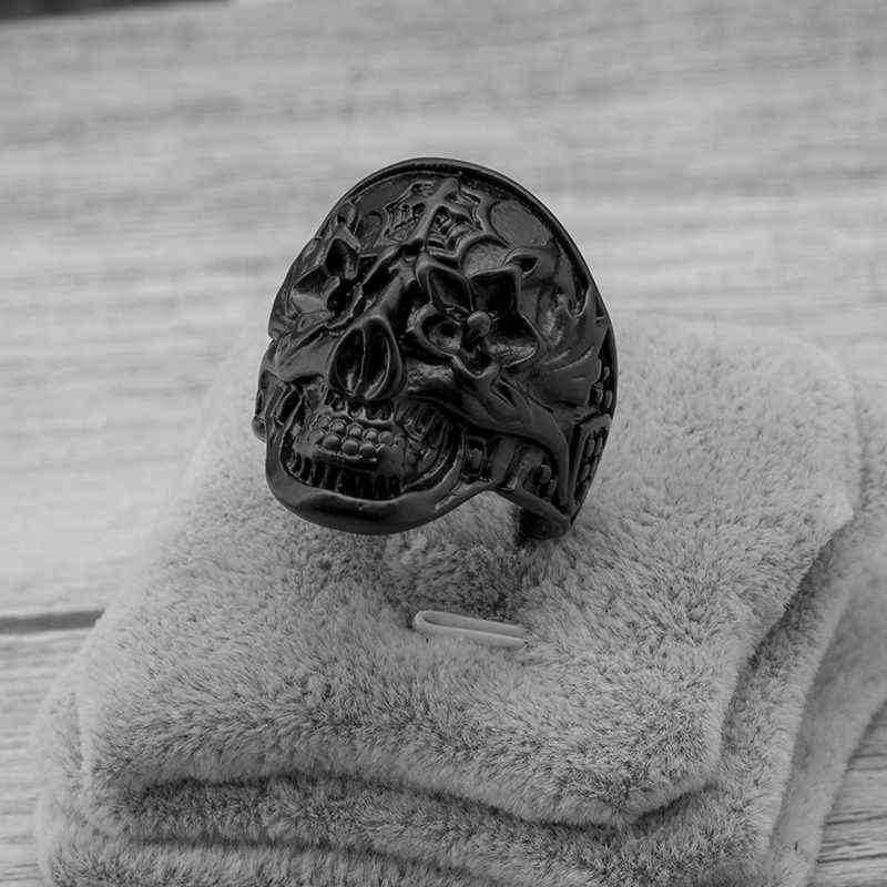 20pcs Skull Ring Punk Vintage Skeleton Rings Gold/Black Mens Mixed Rings Jewelry Wholesale Lots Party Gift 211012