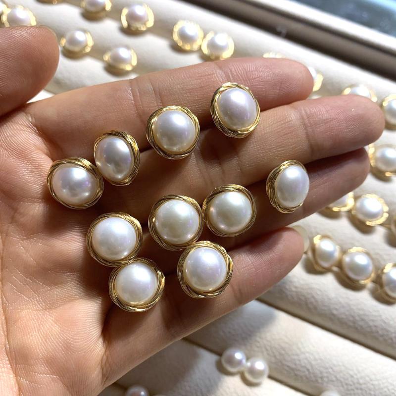 Stud 5 Pairs, Natural 12mm Freshwater Pearl Wire Hand-Wrapped Earring, Golden;silver
Stud 5 Pairs, Natural 12mm Freshwater Pearl Wire Hand-Wrapped Earring, Golden;silver