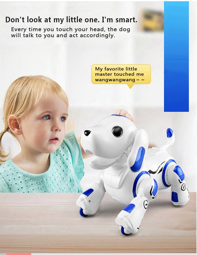 Electronics RobotsNew Remote Control Smart Robot Dog Programable 2.4G Wireless Kids Toy Intelligent Talking Robot Dog Electronic