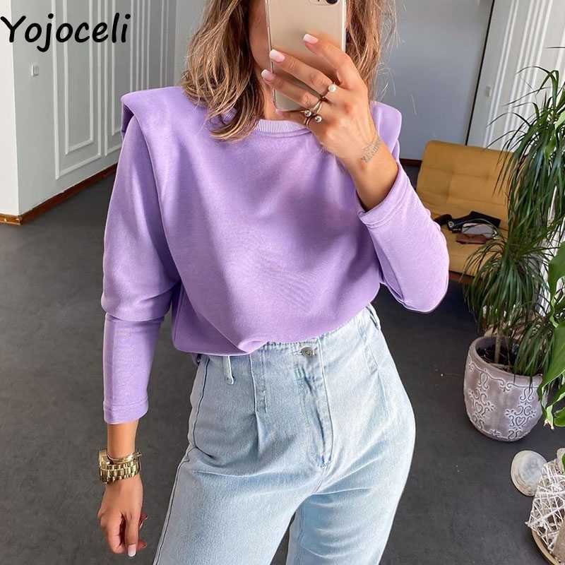 Yojoceli Autumn warm casual women sweatshirt Winter basic fashion tracksuit female Chic elegant short sweatshirts 210609