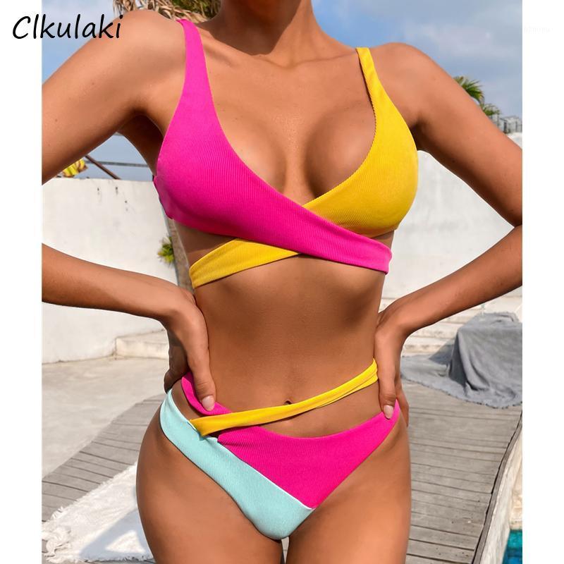 Women' Swimwear Sexy Color Matching Bandage Bikini 2021 Summer Swimsuit Women Asymmetric Splicing Two-piece Set Push Up Bathing Suit Swim, 04
Women' Swimwear Sexy Color Matching Bandage Bikini 2021 Summer Swimsuit Women Asymmetric Splicing Two-piece Set Push Up Bathing Suit Swim, 04