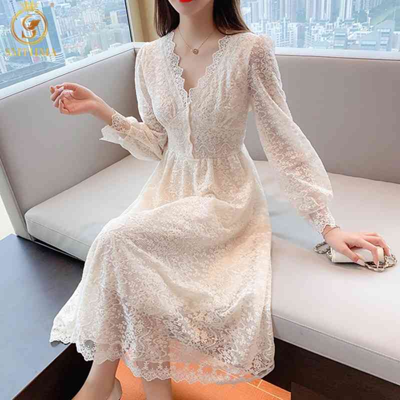 Spring White Party Dress Robe Women High Waist Full Sleeve Sweet Lace Elegant Lady A Line Long Dresses Vestidos 210520, Photo color
Spring White Party Dress Robe Women High Waist Full Sleeve Sweet Lace Elegant Lady A Line Long Dresses Vestidos 210520, Photo color
