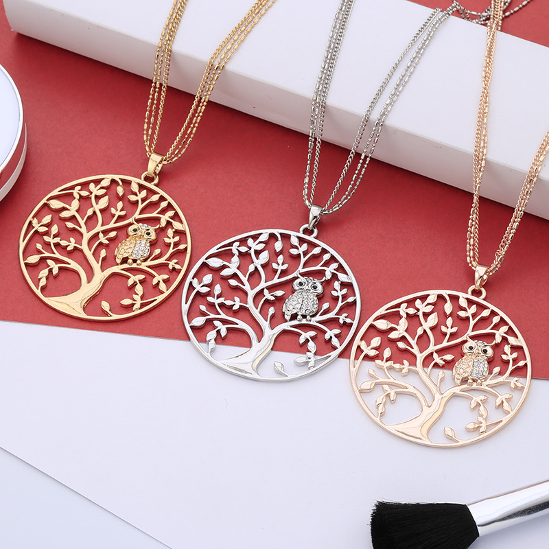 Fashion Cute Life of tree Crystal Owl Pendant Necklace for Women Vintage Silver Gold Plated Multilayer Chain Long Necklaces Jewelry Christmas Gift
Fashion Cute Life of tree Crystal Owl Pendant Necklace for Women Vintage Silver Gold Plated Multilayer Chain Long Necklaces Jewelry Christmas Gift