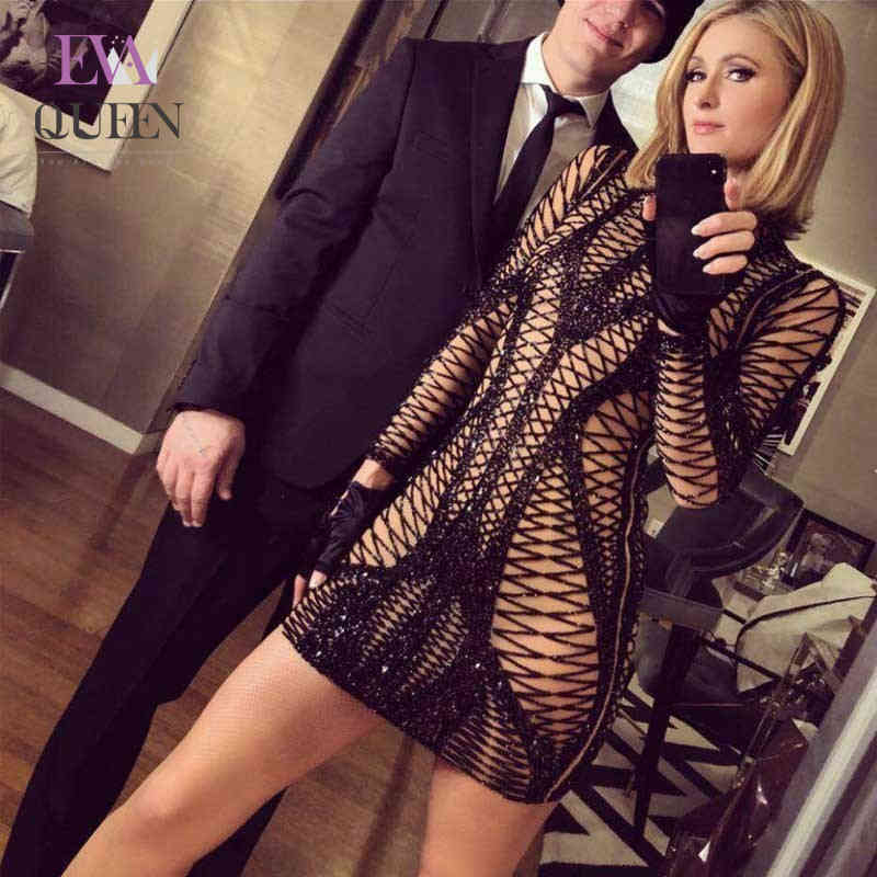 evaqueen sequin bodycon dress party long sleeve stretchy package hip short mini dress women club female vestido, Black;gray
evaqueen sequin bodycon dress party long sleeve stretchy package hip short mini dress women club female vestido, Black;gray