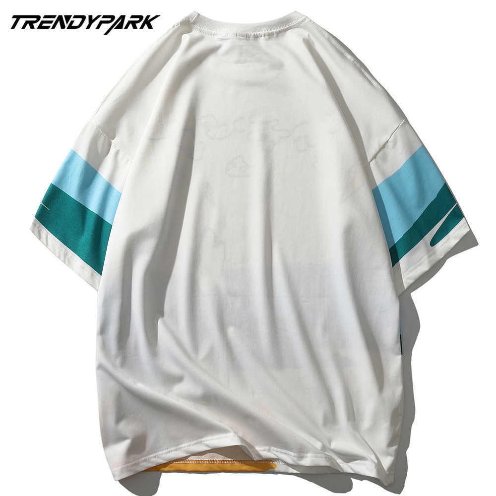 Men's Hip Hop T-Shirt Polyester Soft Streetwear Wild Worf Print T Shirt Harajuku Cotton Summer Short Sleeve Tshirt Tops 210601