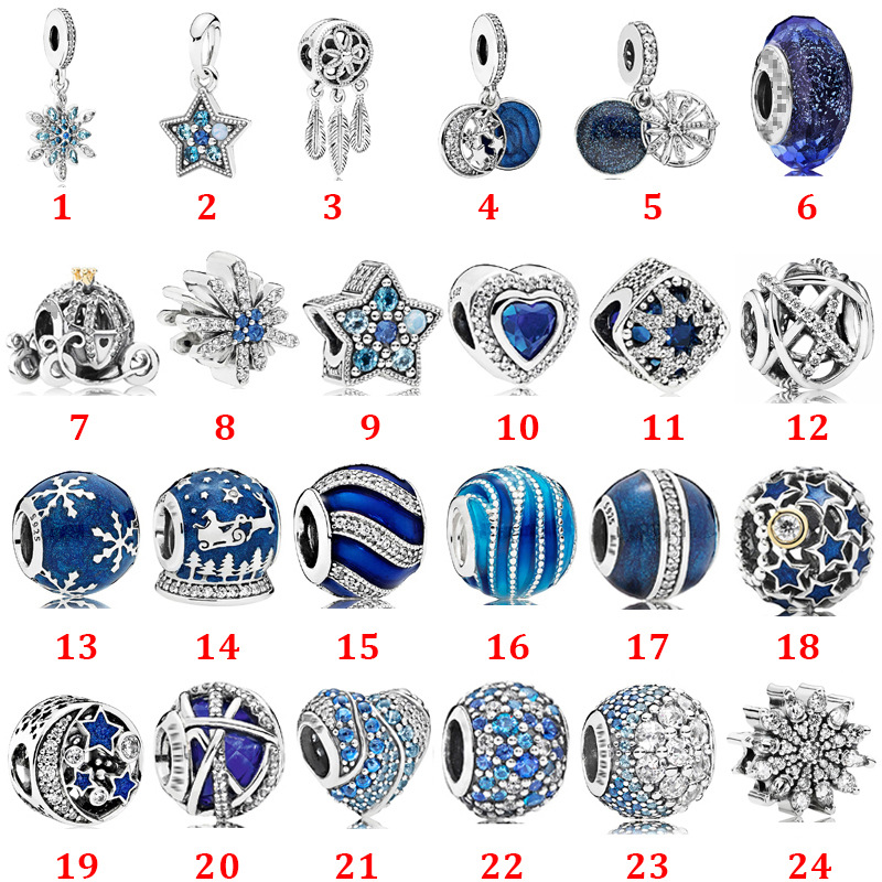 Fits Pandora Charms Bracelet925 Sterling Silver Blue Series Star Hanging Dream Catcher String Hanging Beads Couple love Bead DIY Jewelry Making
Fits Pandora Charms Bracelet925 Sterling Silver Blue Series Star Hanging Dream Catcher String Hanging Beads Couple love Bead DIY Jewelry Making