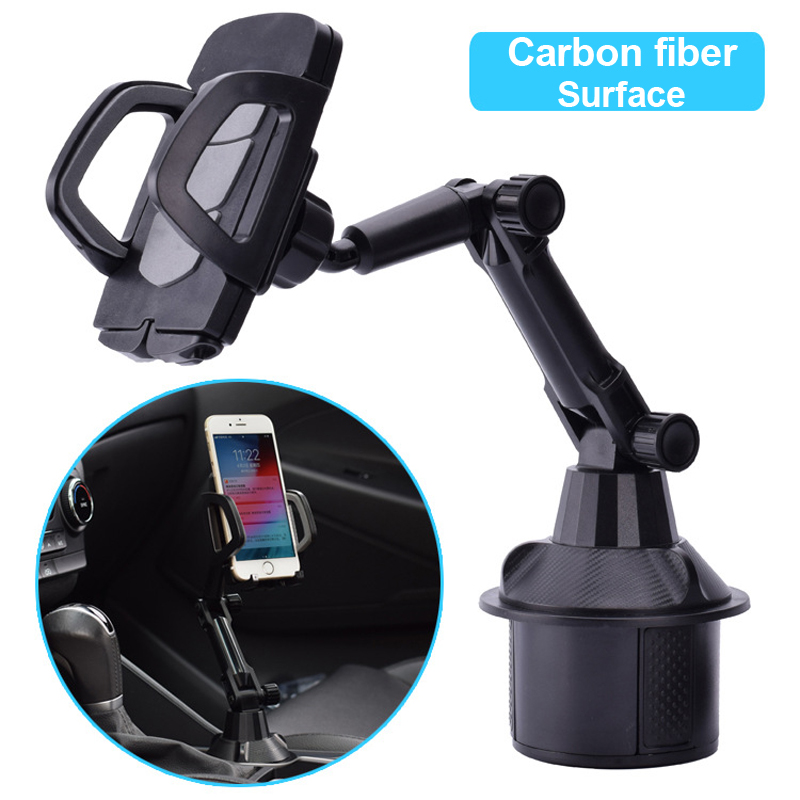 Universal Car Cup Mount Mobile Phone Holder Stand Adjustable Angle Cradle for iPhone 5/6/7/8 Pus XR XS Cellphone GPS PSP for Tesla Model 3 Y X S BMW B