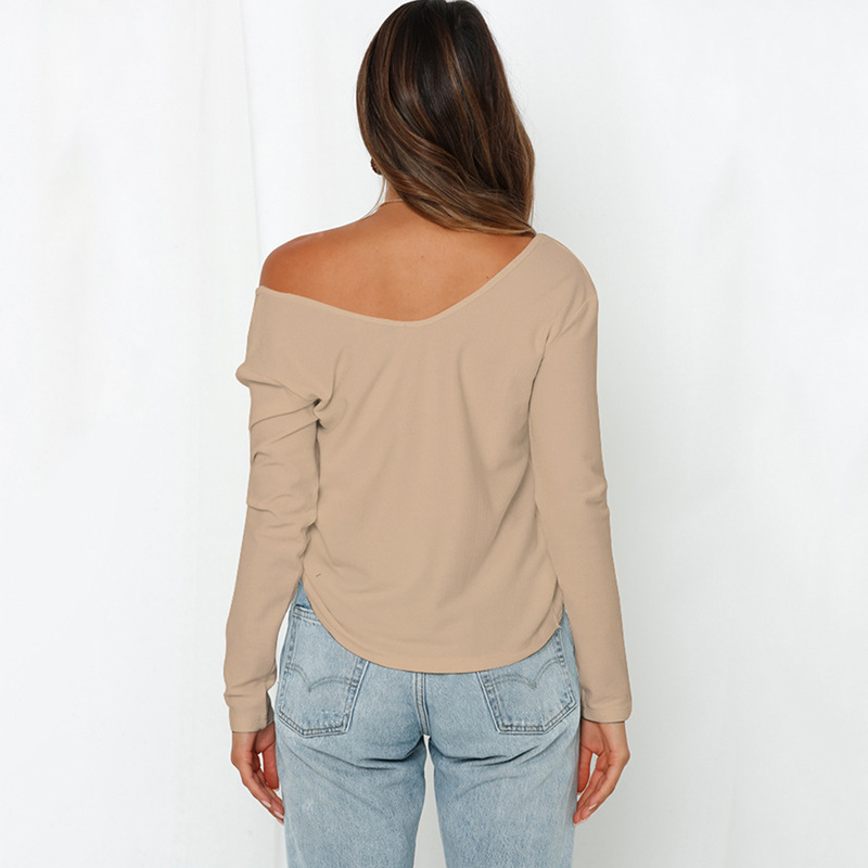 Aurumn Winter Fashion Cross Knitted Tops Women Sexy Solid Full Sleeve V- Neck Top New 210413