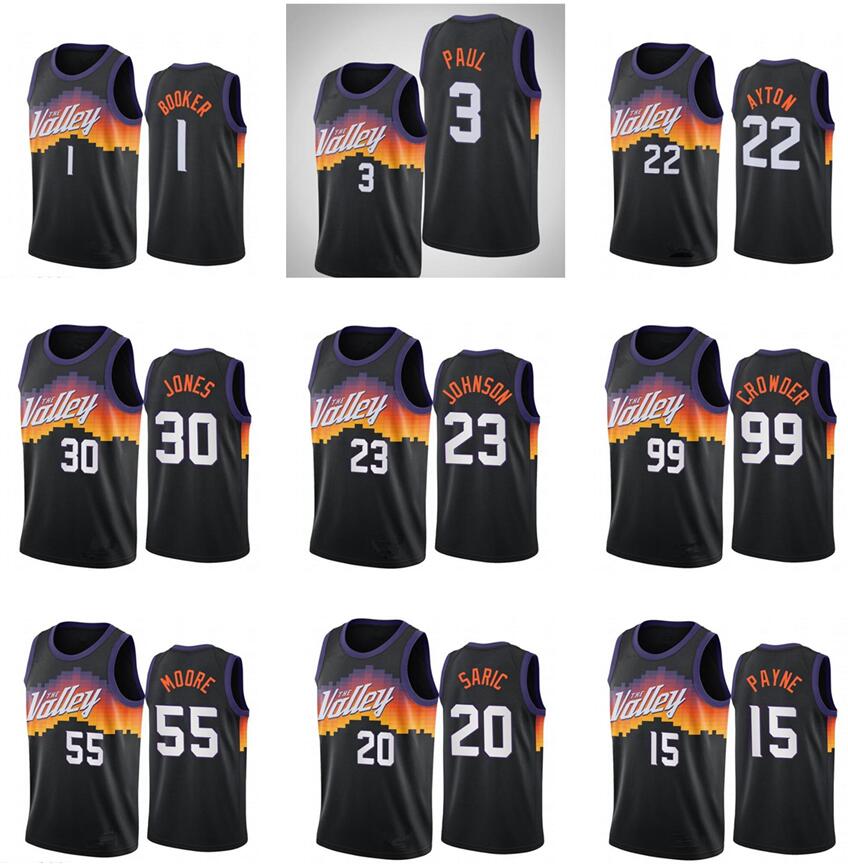 2021 Mens Hot Pressing Customized Basketball Jersey 3 CPaul 23 Johnson 99 Crowder 46 BAYNES 1 Booker 55 Moore 22 Ayton 30 Jones 15 Payne, Black;yellow
2021 Mens Hot Pressing Customized Basketball Jersey 3 CPaul 23 Johnson 99 Crowder 46 BAYNES 1 Booker 55 Moore 22 Ayton 30 Jones 15 Payne, Black;yellow
