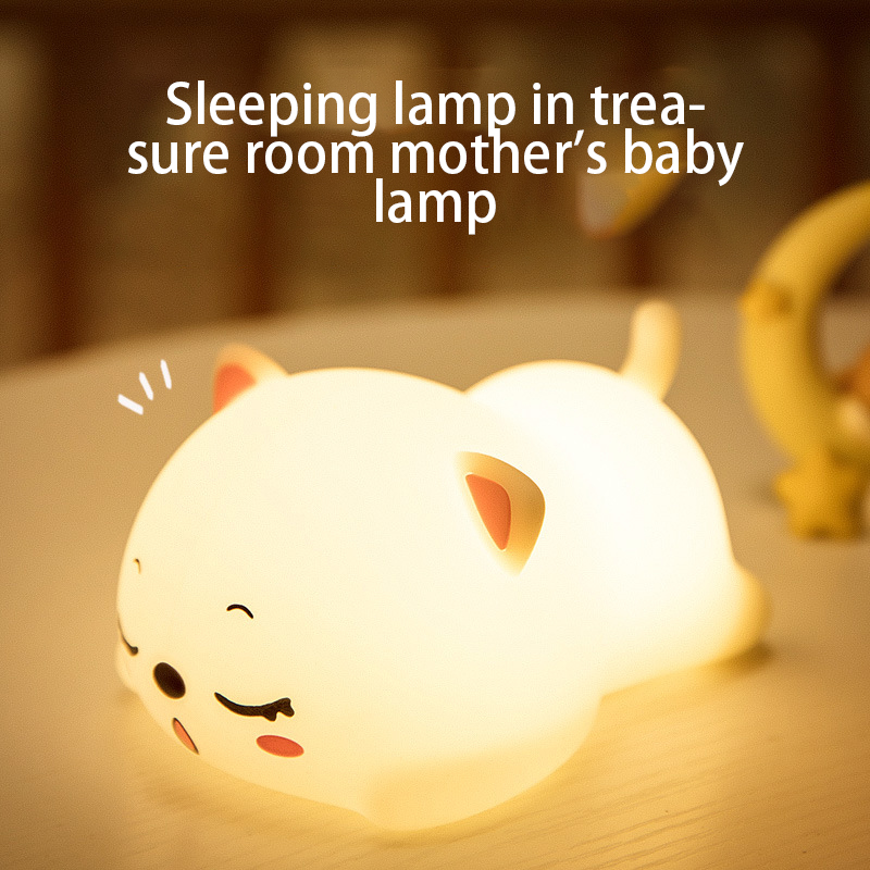 Night Lights rabbit silicone lamp remote control patting lamp charging small birthday creative children's gift