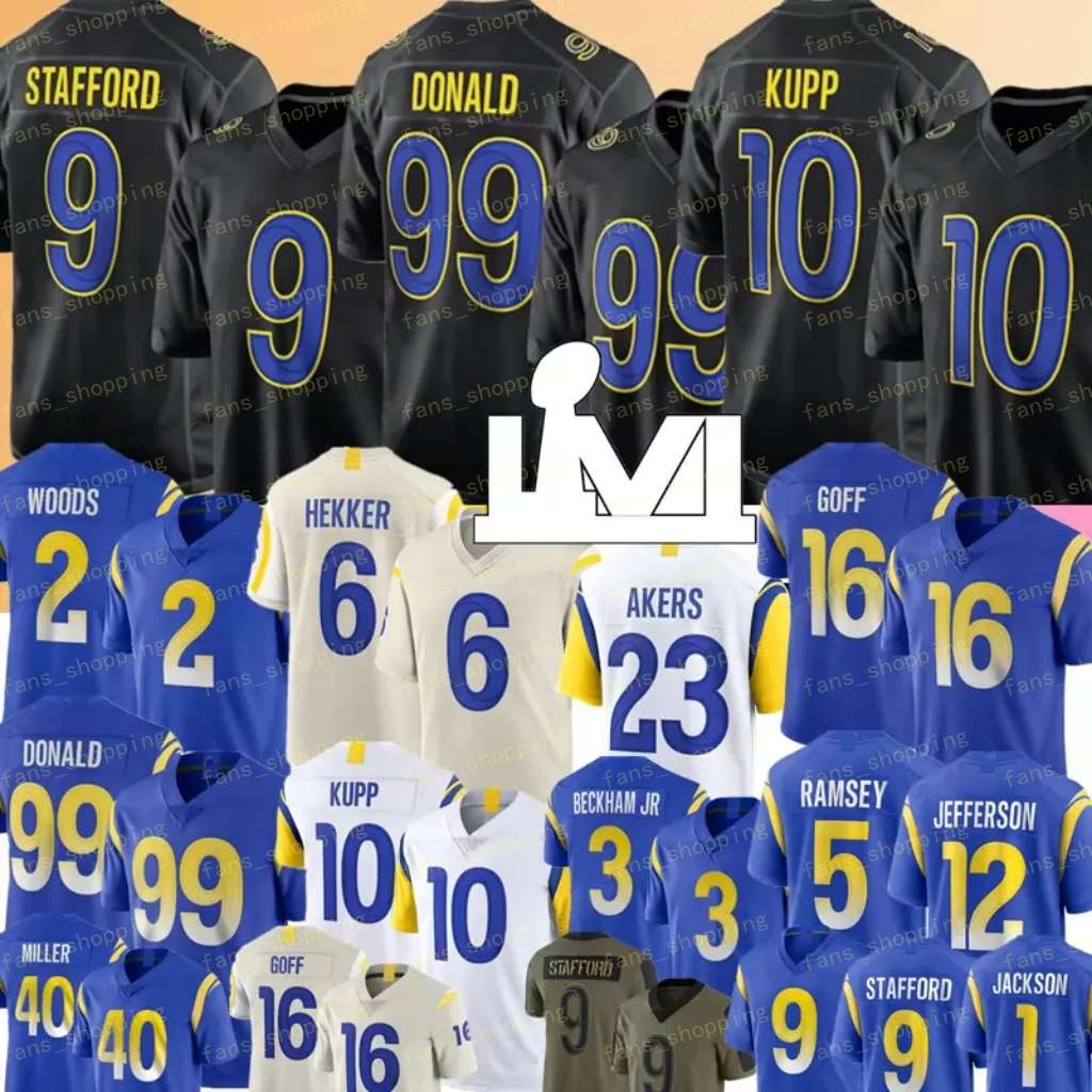 Aaron Donald Football Jersey Andrew Whitworth Matthew Stafford Van Jefferson Jalen Ramsey Odell Beckham Jr. Von Miller Robert Woods Cooper Kupp Akers DeSean Jackson, Women
Aaron Donald Football Jersey Andrew Whitworth Matthew Stafford Van Jefferson Jalen Ramsey Odell Beckham Jr. Von Miller Robert Woods Cooper Kupp Akers DeSean Jackson, Women